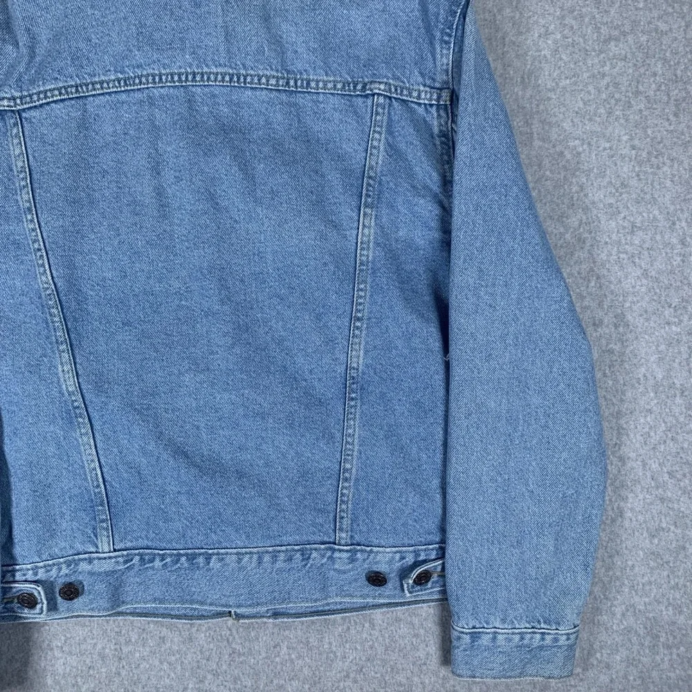 Levi's Trucker Jacket Mens Small Blue Distressed Denim Light Wash WaterLess